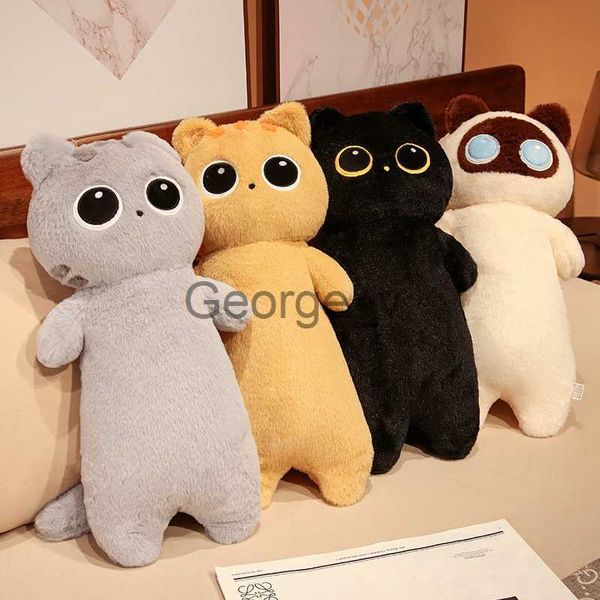 Animais de Pelúcia Recheados Kawaii Travesseiro de Gato Longo e Macio Brinquedos de Pelúcia Recheados Bonito Fofo Gatinho Boneca Cama Travesseiro para Dormir Decoração de Casa Presente para Crianças Meninas J230628