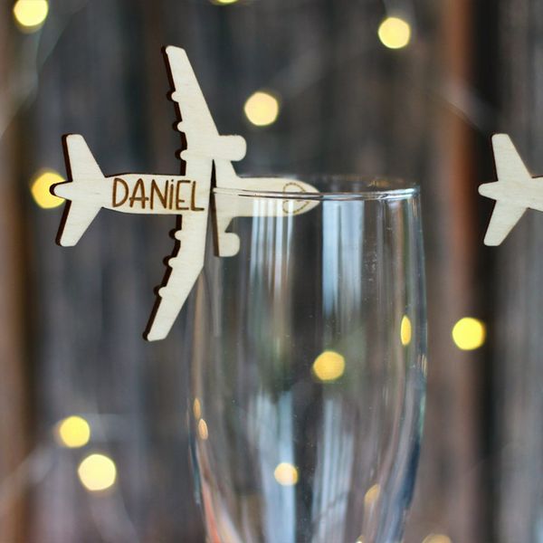 Outros artigos para festas de eventos Etiquetas personalizadas para bebidas para aviões Etiquetas para copos de avião Cartões de identificação para casamento Marcadores para decoração de casamento Etiquetas para bebidas para mesa 230628