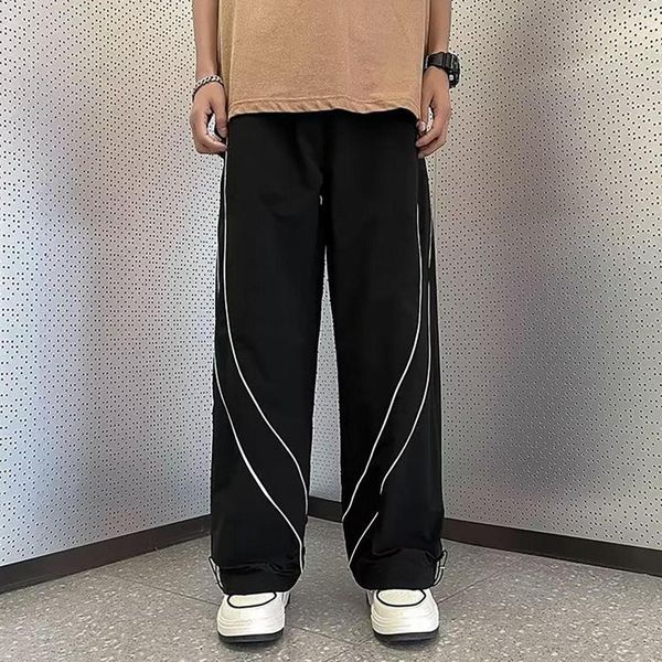 Pantaloni da uomo da uomo larghi dritti estivi casual sportivi traspiranti con popeline memory per uomo