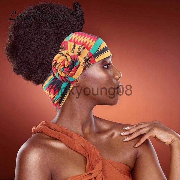 Bandanas African Print Headband Fashion Women Knotted Scarf Hairbands Hair Accessories for Ladies Flower Turban Bandage Bandanas HairBand x0628