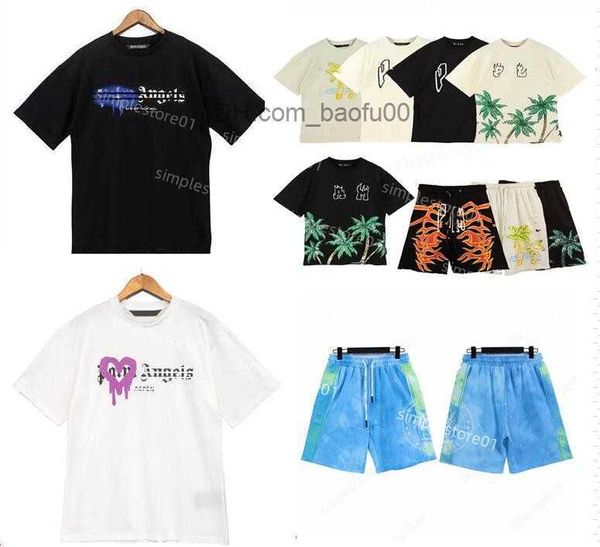 Мужские футболки Summer PA Мужские женские футболки с ладонь Mans Stylist Tee Guillotine Bear palms Printed Short Sleeve Truncated Bears Angles Tees angel t shirt Z23628