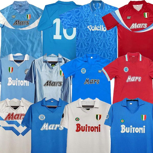 1987 1988 Napoli Retro Soccer Jerseys 86 87 88 89 90 91 93 94 Napoli Coppa Italia SSC Napoli Maradona Vintage Calcio kit Classica maglia napoletana vintage