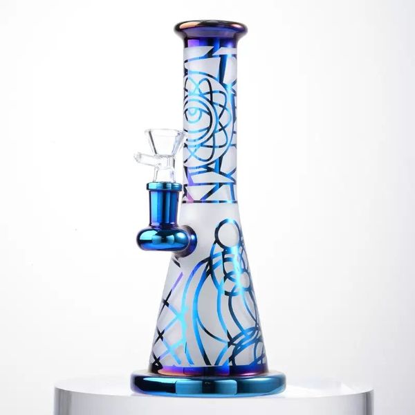 Mini Shisha Rainbow Color Oil Dab Rig Chuveiro Perc Penetrador Vidro Bong Estilo Desenhos Animados 14mm Tubo de Conexão com Tigela