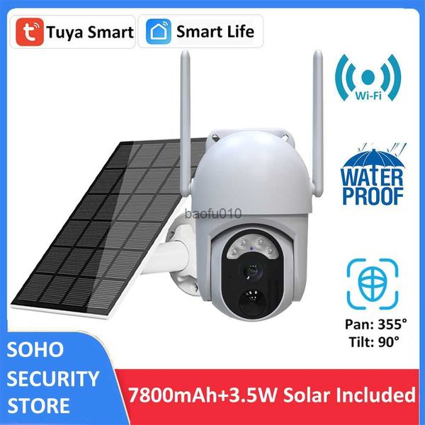 Tuya Smart 3MP 3,5 W Solar 7800 mAh Batterie Drahtlose PTZ Outdoor Wasserdichte Überwachung WiFi IP Sicherheit CCTV Farbe Licht kamera