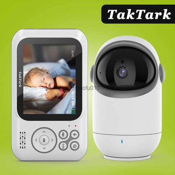 Monitor de bebê de vídeo de 3,2 polegadas com câmera pan tilt segurança sem fio visão noturna monitoramento de temperatura interfone babá babá L230619