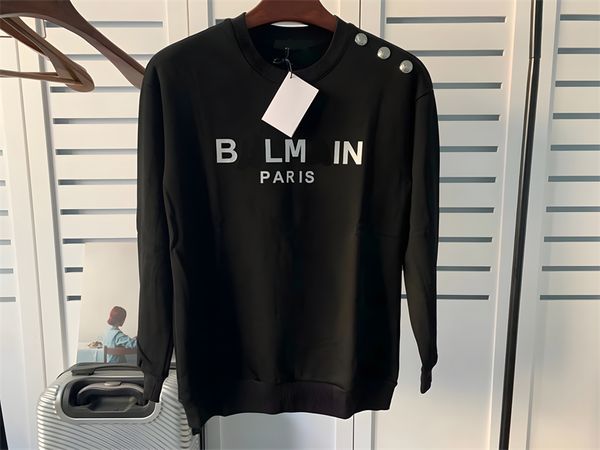 Bayan erkek tasarımcı kapşonlu düğme baskı mektubu tişörtü moda pamuk jumper kazak kadın hoodies sweatshirt casual kadın erkek artı boyutu giysi giyim