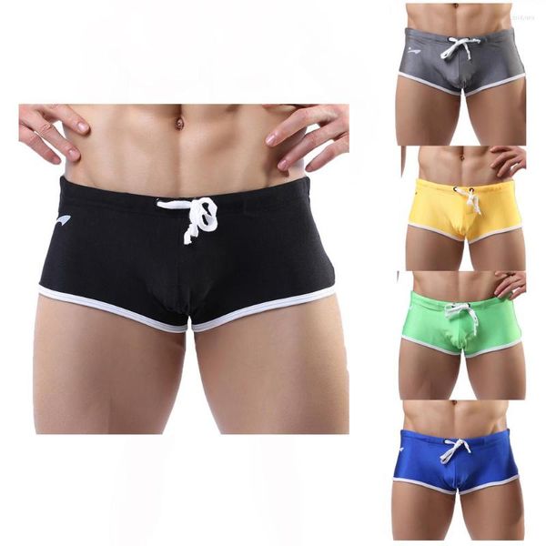 Underpants Schwimmhosen für Männer Patchwork sexy Unterwäsche Herren Spandex Sports Running Swim Shorts Hosen kurz W0328