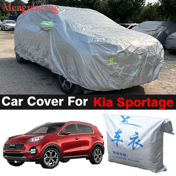 Capas completas para carro SUV ao ar livre AntiUV Sun Snow Rain Dust Protection Cover para Kia SportageHKD230628