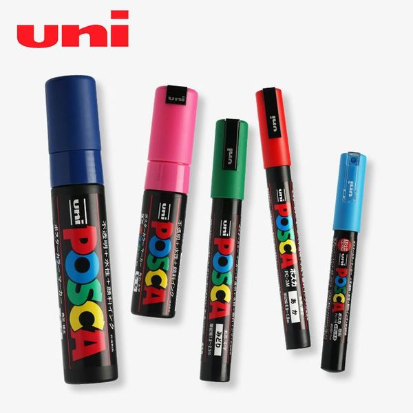 Markers Uni Posca Serisi PC1M / PC3M / PC5M POP POSTER Reklam Kalemi Markeri Ofis Boyama El Çizilmiş