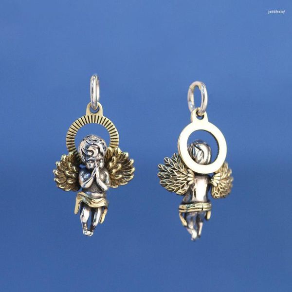 Colares com Pingente Clássico Punk Estilo Mitologia Grega Metal Bonito Anjo Cupido Colar Para Homens Mulheres Amuleto de Oração da Sorte Jóias Pingente Gord22