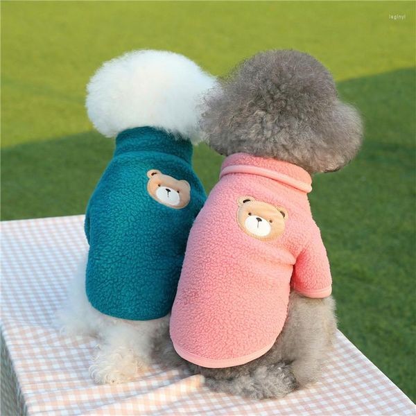Vestuário para cães roupas fofas para cães de estimação Urso adesivo pulôver jaquetas de inverno quente para roupas pequenas e médias Chihuahua Outfit