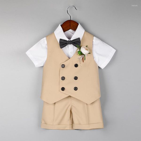 Kleidung Sets 80cm-150cm Für 9M-8T Jungen Kleidung Baby Outfit Set Geburtstag Party Blumen anzug Sommer Kleinkind Jungen Outfits