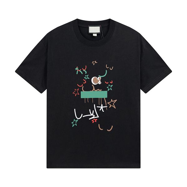 G Дизайнерские футболки с принтом и буквами Женская рубашка с круглым вырезом Мужские дизайнерские модели Пентаграмма с коротким рукавом Повседневные футболки Летние мультяшные поло