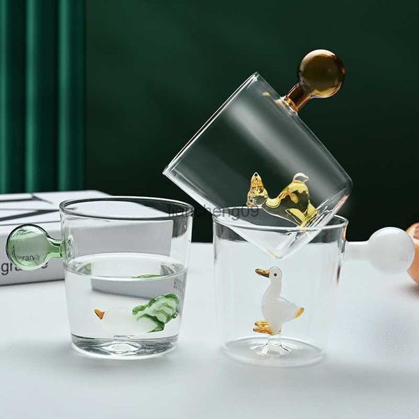 300ml Copo de vidro bonito e transparente Itália Ichendorf Design Animal Glassware Bebida Copo Leite Água Xícara de Chá Nicho Caneca de Café Dropshipping L230620