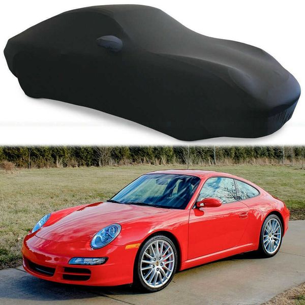 Capas de carro de veludo macio Full BodyCar Cover Stretch Dustproof Custom Para P_orsche Modelo Compatível 911987 PanameraTaycanMacan718BoxsterHKD230628