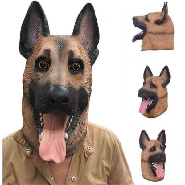 Tierparty-Maske Hundekopf Vollgesichtslatex Halloween Tanzparty Kostüm Wolfshund Masken Theater Spielzeug Kostüm Festiv265g GC2199