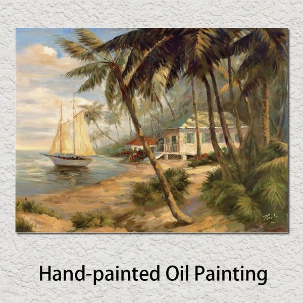 Arte em tela pinturas a óleo paisagens modernas key west refúgio arte colorida feita à mão para decoração de parede de sala de escritório