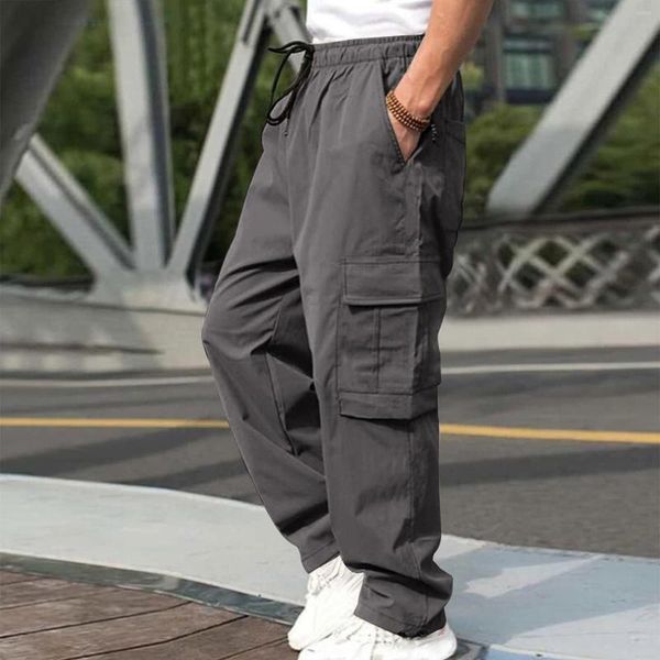 Herrenhose Little House Big Mens Work Construction Male Vielseitig Ganzjährig Cargo Multi Pocket Hem Solid Color