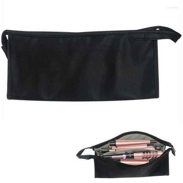 Bolsas de armazenamento Bolsa de cabelo Protetora Organizador de secador de cabelo dupla de camada preto Travel Caso de transporte à prova d'água à prova d'água Capacit grande