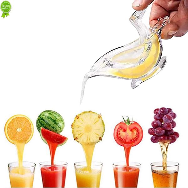 Novo espremedor manual de limão espremer frutas mini espremedor manual em forma de pássaro transparente portátil para cozinha laranja ferramenta para casa