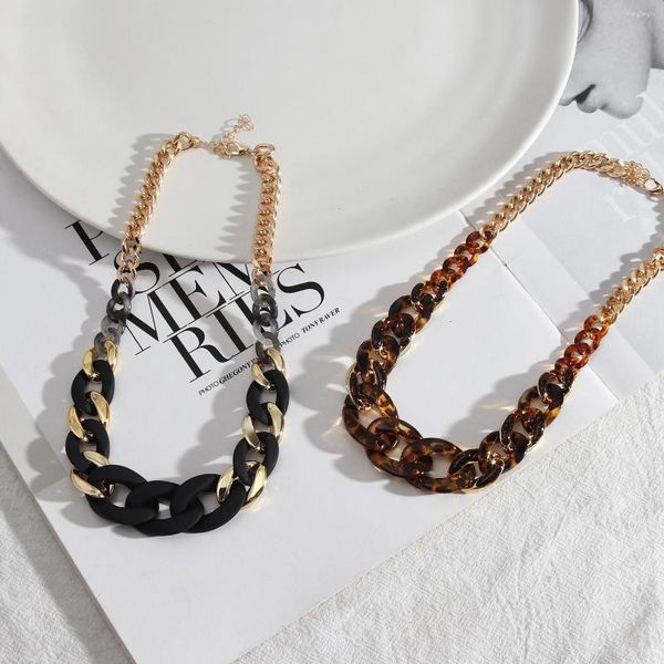 Anhänger Halsketten 2023 Mode klobige Harz Leopard Kette Anhänger für Frauen
