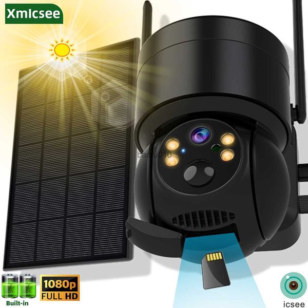 Xmicsee Câmera Solar 2.4gHz Wifi Vigilância Câmera IP Exterior PTZ Câmera Sem Fio Energia Solar Bateria Embutida iCsee L230619