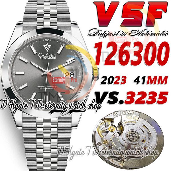 2023 sbf126300 DD3235 VSA3235 Автоматические мужские часы 41MM Полированная рамка Серый циферблат Маркеры SS 904L JubileeSteel Браслет Super Edition вечность Наручные часы
