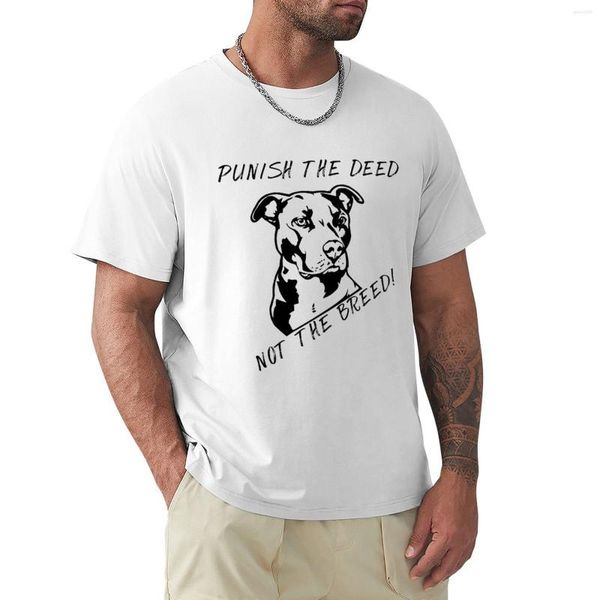 Polo Masculino Pit Bull - Punish The Deed Not Breed T-Shirt Oversized Tops Tops Tees Short Plain Black Shirts Men