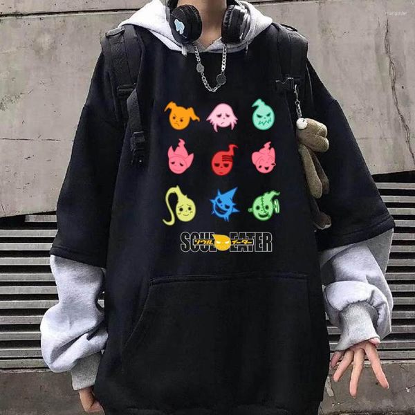 Herren Hoodies Soul Eater Death The Kid Crona Maka Aruban Black Star Friends Hoodie Anime Logo Print Sweatshirt Unisex Loog Sleeve