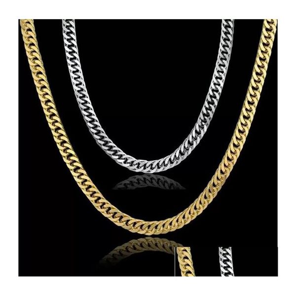 Catene 6Mm 8Mm Acciaio Inossidabile Catena Cubana Collana Hip Hop Oro Sier Collane Street Hipster Rap Accessori Per Uomo Donna Drop De Dhp1A