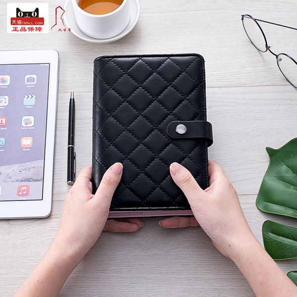 Stencils Vintage Leather Diary Travel Journal Notebook Mini Raccolto Riemibile Anghiole A6 A5 Kawaii Black Quilted Planner