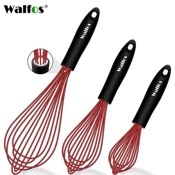 Batedor de Ovos WALFOS Batedor de Fios de Silicone Batedor Manual Liquidificador Creme de Leite Manteiga Cozinha Utensílios de Cozinha Acessórios 230627