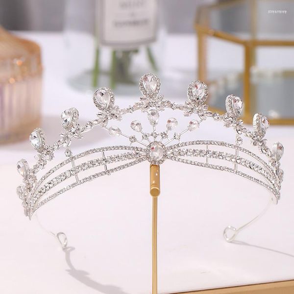 Fermagli per capelli Cristallo di lusso barocco Cerchietto per capelli Tiara da sposa Corone Nobile strass Spettacolo Prom Diadema Sposa Fascia per capelli Accessori da sposa