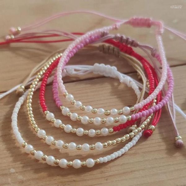 Strand Go2boho perla d'acqua dolce per le donne ragazza gioielli per bambini simpatici semi di perline piccolo braccialetto di amicizia regalo chic estivo