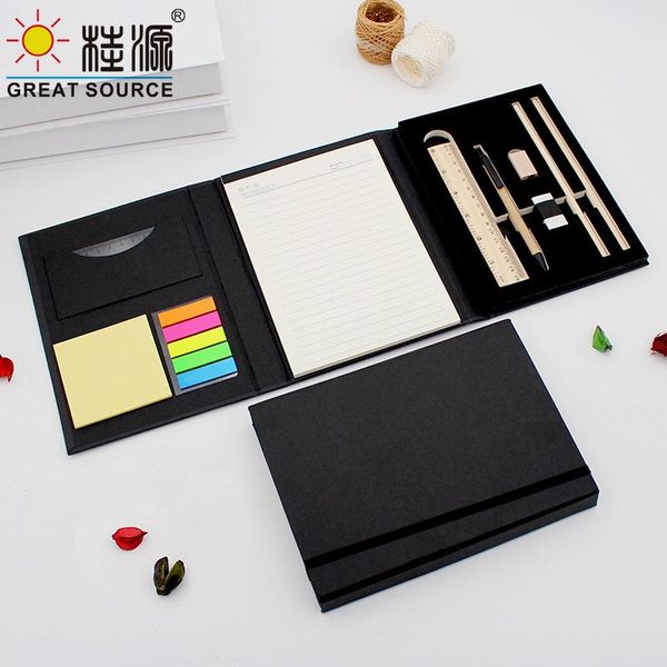 Pads Compose Memo Pad Set Planer Note Farbaufkleber Bleistift Eraser Lineal Gift Set (6 Sets)