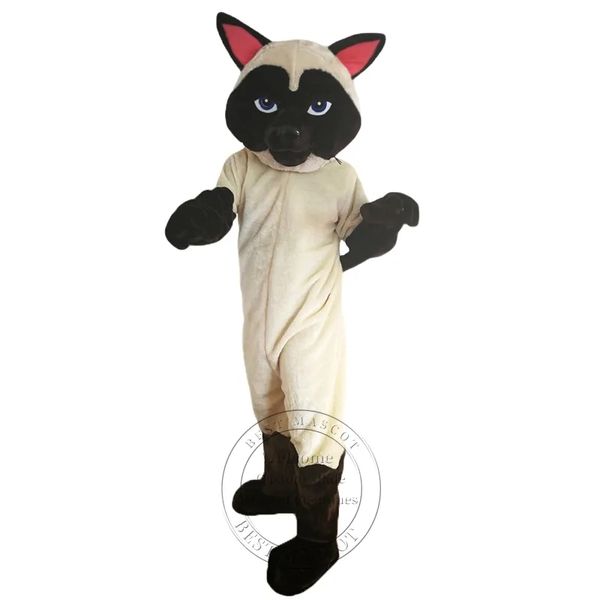 Traje de mascote de gato siamês super fofo trajes de desenhos animados trajes de anúncios