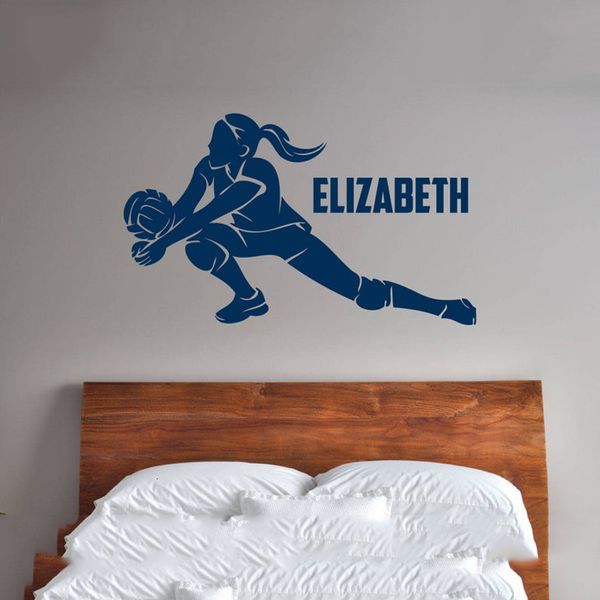 Pannello murale 3D Nome personalizzato Ragazze Volleyball Slide Dig. 0278 Home Decor Dig Bump A1 073 230628