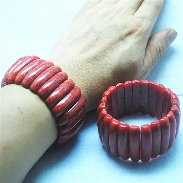 Pulseiras Link 1PC Nature Sponge Coral Bracelete Feminino 35MM Largura 18CM Comprimento Para Roupas da Moda Festa Wearring S