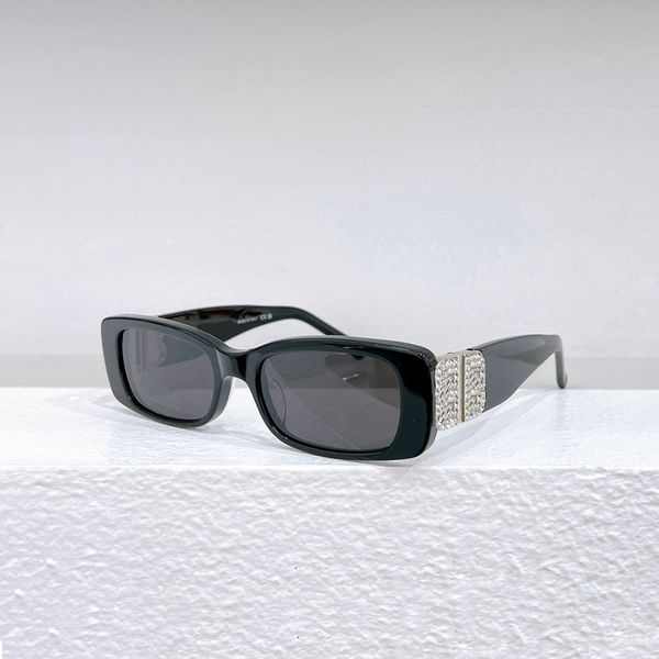 0096 Прямоугольные солнцезащитные очки с хрустальными камнями Черные серые линзы Женские летние солнцезащитные очки gafas de sol Sonnenbrille UV400 Очки с коробкой