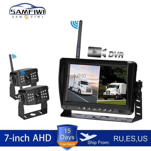 s Kablosuz Araba Monitörü AHD 4 Bölünmüş Araba Ekran Kaydedici DVR Araç Dikiz Ters Yedekleme Wifi Kamera KAMYON OTOBÜS RV L230619