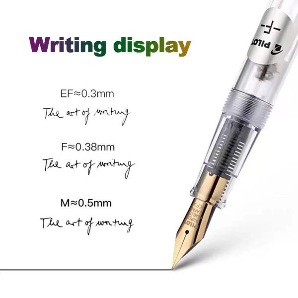 Penne Pilot 78G 2022 trasparente 78G+ 22K Golden Golden originale Iridium Pen Pen Pratica Pratica Caligrafia Ef F M Nib Ink Cartuccia