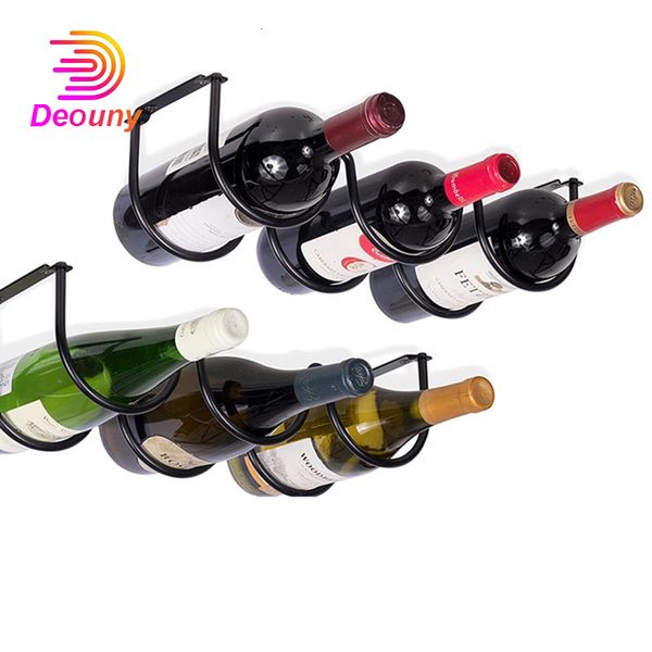 Racks de vinho de mesa DEOUNY Iron Wine 6 Garrafas Decoração Suporte para copos de vinho de cabeça para baixo Armário doméstico para vinhos Ferramentas de bar em casa 230627