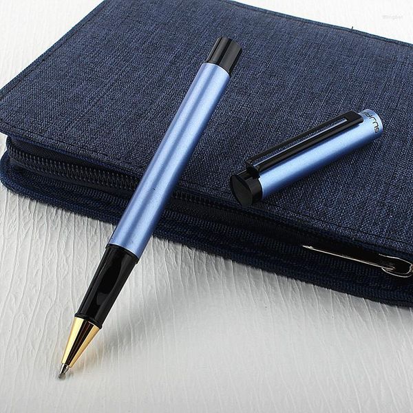 Caneta Rollerball de alta qualidade 8022 cor azul brilhante para escritório de negócios de ponta média