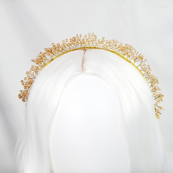 Grampos de cabelo feitos à mão com miçangas de cristal tiaras fada faixa de cabelo joia casamento duende