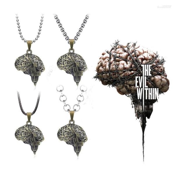 Catene Gioco The Evil Within Neck Chain Brain Pattern Collana per donna Pendenti Uomo Accessori Metallo Gotico Gioielli Regalo Souvenir