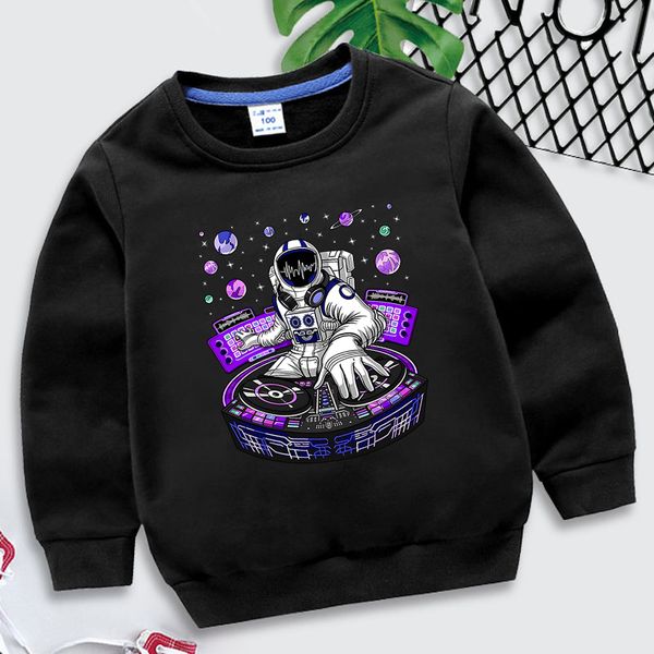 Camisetas Astronauta Psicodélico DJ Gráfico Crianças Roupas Meninas Arte Gótica Moletom Com Capuz Harajuku Moda Y2k Sudadera Meninos Treino 230628