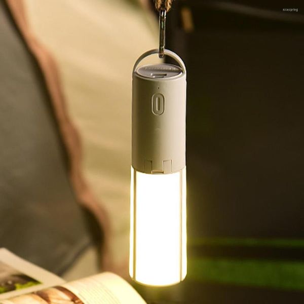 Lanternas portáteis Dobráveis Penduradas Tenda USB Recarregável Acampamento Ao Ar Livre Escurecimento Iluminação Lanterna Dormitório Estudantil