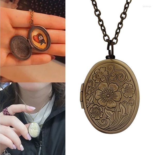 Collane con ciondolo Collana con medaglione Po per donna Immagine commemorativa Gioielli per ragazza con incisione Goccia di compleanno