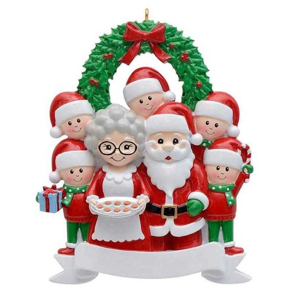 Novo durável rena família ornamento criatividade árvore de natal pendurado pingentes resina árvore de natal pendurado feliz natal bonito premium