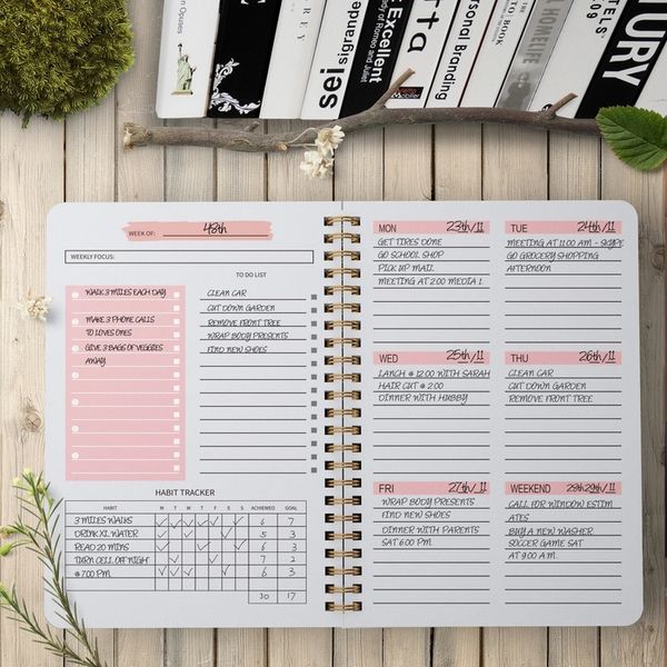 Блокноты 2023 A5 Agenda Planner Notebook Kawaii Diary Journals Weekly Schedules Organizer Школа для канцелярских принадлежностей Office 230627